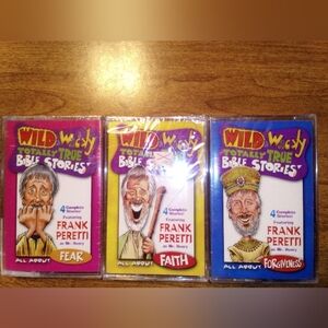 Frank Peretti Wild & Wacky Totally True Bible Stories Cassette Set Three Sealed